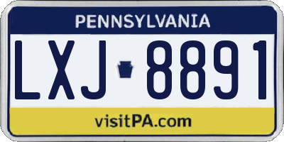 PA license plate LXJ8891
