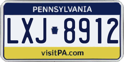 PA license plate LXJ8912