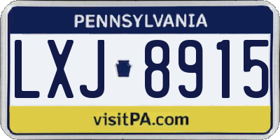 PA license plate LXJ8915