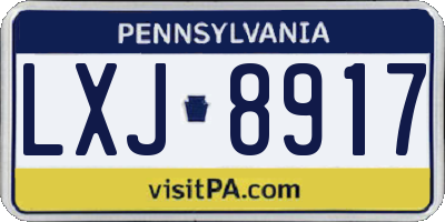 PA license plate LXJ8917