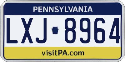 PA license plate LXJ8964