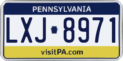 PA license plate LXJ8971