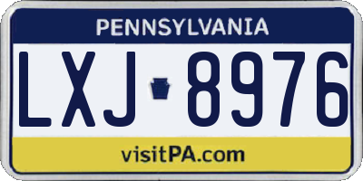 PA license plate LXJ8976
