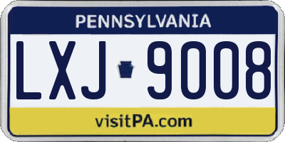PA license plate LXJ9008
