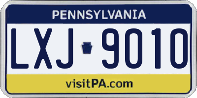 PA license plate LXJ9010
