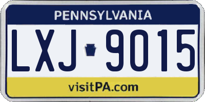 PA license plate LXJ9015