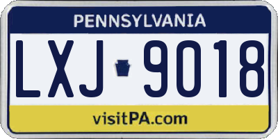 PA license plate LXJ9018