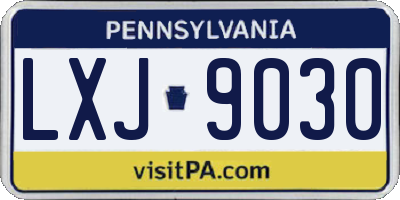 PA license plate LXJ9030