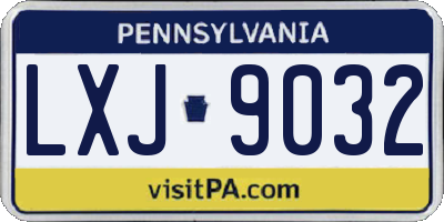 PA license plate LXJ9032