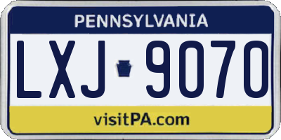 PA license plate LXJ9070