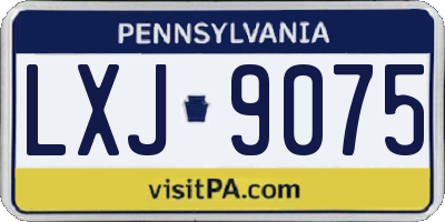 PA license plate LXJ9075