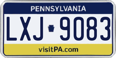 PA license plate LXJ9083