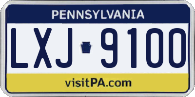 PA license plate LXJ9100