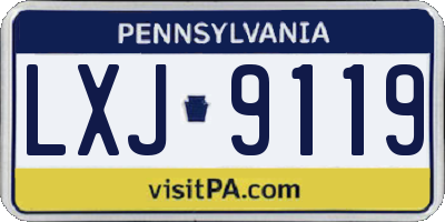 PA license plate LXJ9119