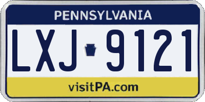 PA license plate LXJ9121