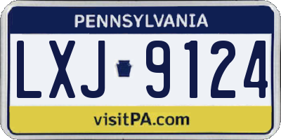 PA license plate LXJ9124