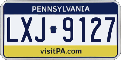 PA license plate LXJ9127