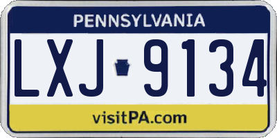 PA license plate LXJ9134
