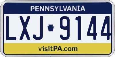 PA license plate LXJ9144