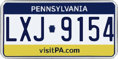 PA license plate LXJ9154