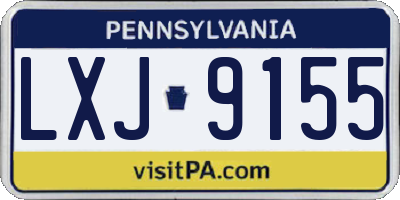 PA license plate LXJ9155