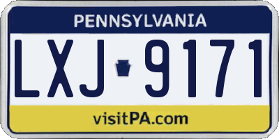 PA license plate LXJ9171