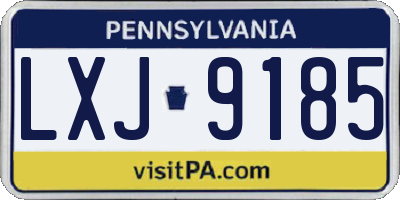 PA license plate LXJ9185