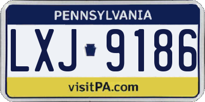 PA license plate LXJ9186