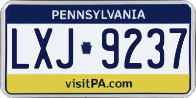 PA license plate LXJ9237