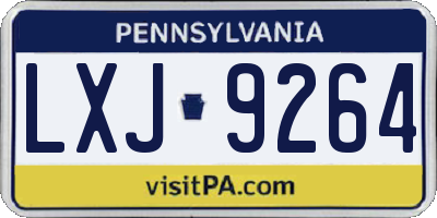 PA license plate LXJ9264