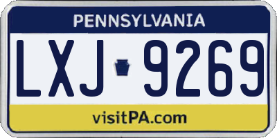 PA license plate LXJ9269