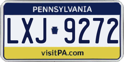 PA license plate LXJ9272