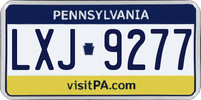 PA license plate LXJ9277