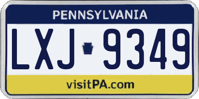PA license plate LXJ9349