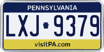 PA license plate LXJ9379