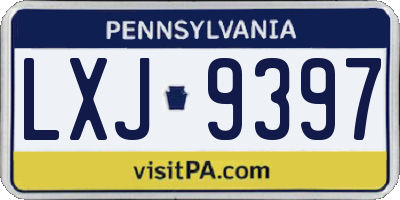 PA license plate LXJ9397