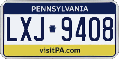 PA license plate LXJ9408