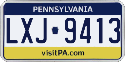 PA license plate LXJ9413
