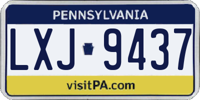 PA license plate LXJ9437