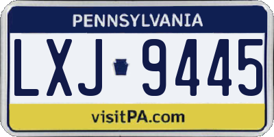 PA license plate LXJ9445