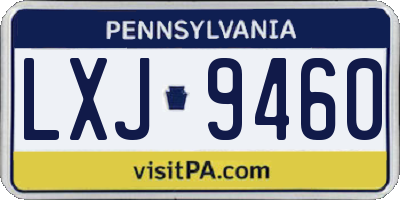PA license plate LXJ9460