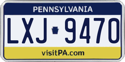 PA license plate LXJ9470