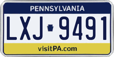 PA license plate LXJ9491