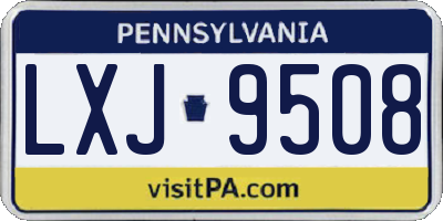 PA license plate LXJ9508