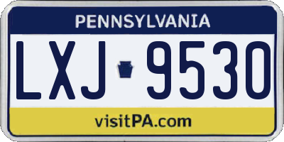 PA license plate LXJ9530