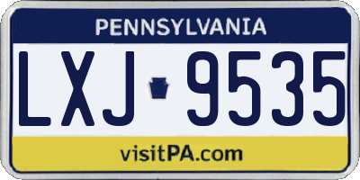PA license plate LXJ9535