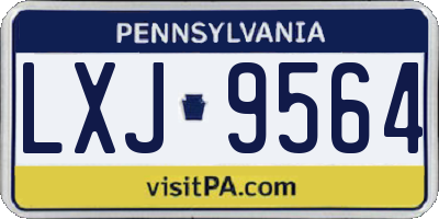PA license plate LXJ9564