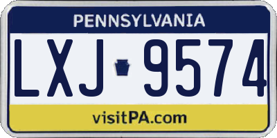 PA license plate LXJ9574