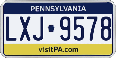 PA license plate LXJ9578