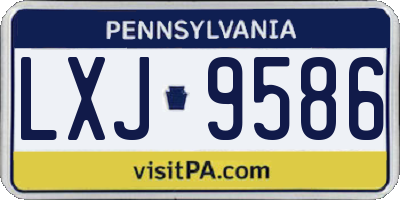 PA license plate LXJ9586